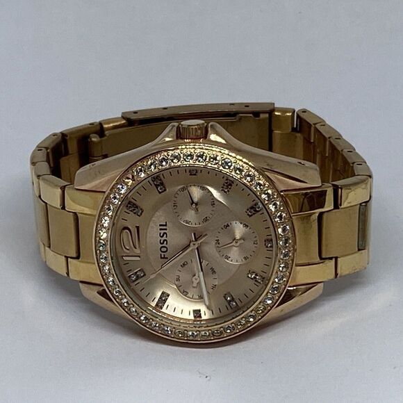 Fossil Riley ES2811 Women's Rose Stainless Steel Analog Dial Quartz Watch FR91 - Picture 7 of 12